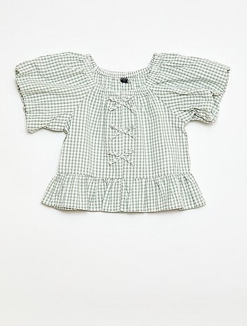 Ensemble top + pantalon avec détails en coton