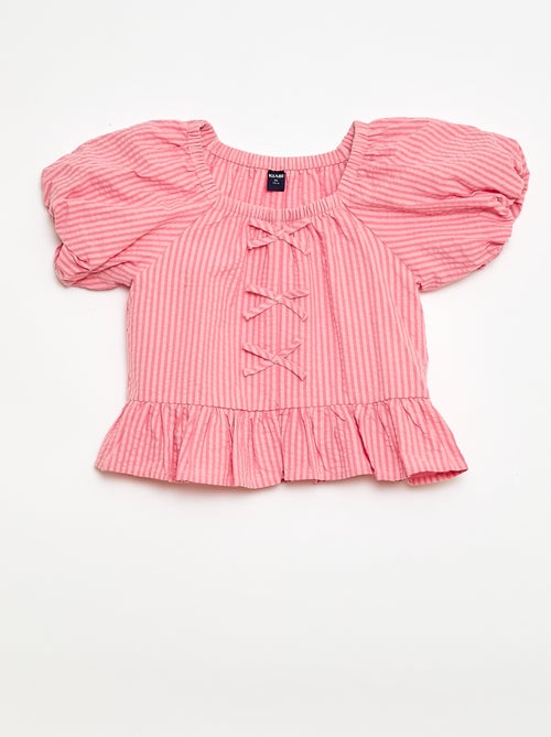 Ensemble top + pantalon avec détails en coton - Kiabi