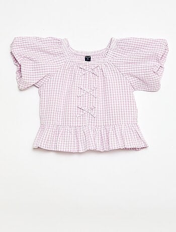 Ensemble top + pantalon avec détails en coton