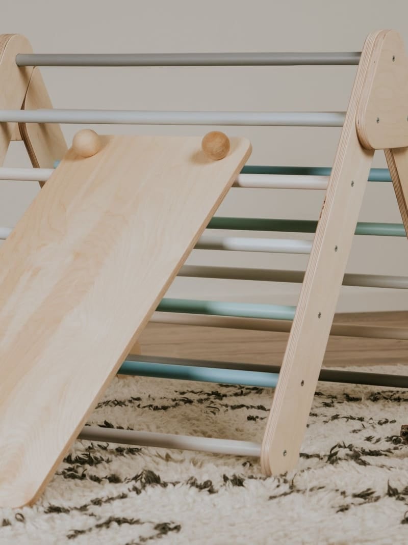 Ensemble Triangle Pikler et Rampe Bleu pastel - Kiabi