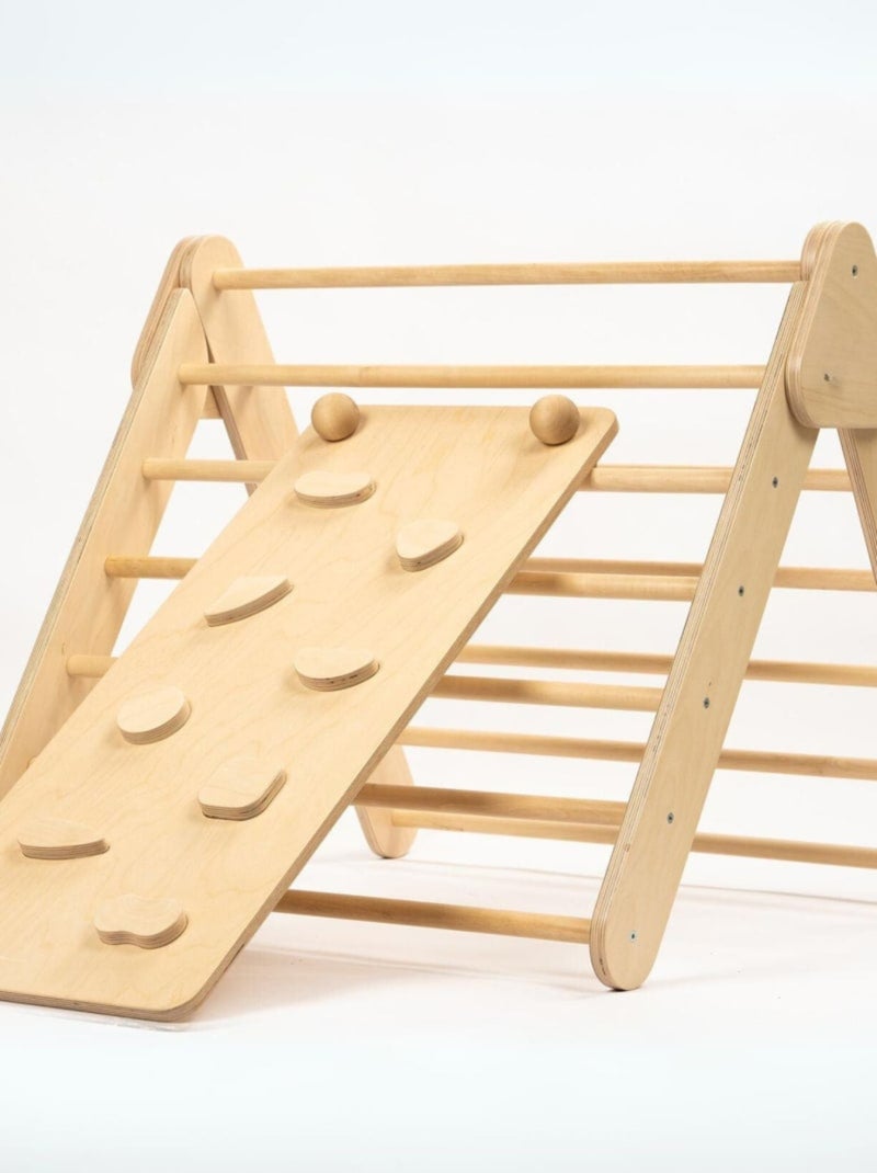 Ensemble Triangle Pikler et Rampe Bois naturel - Kiabi