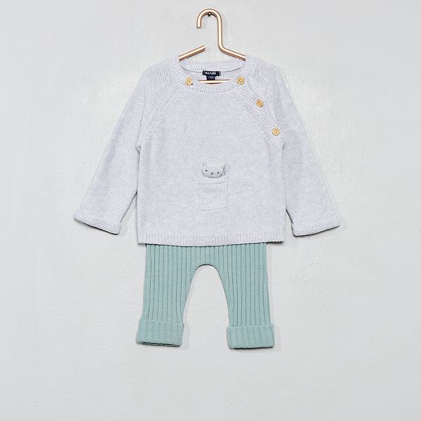 Ensemble Tricot Eco Concu Bebe Garcon Gris Kiabi 15 00