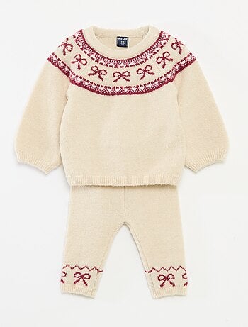 Ensemble tricot pull + legging jacquard