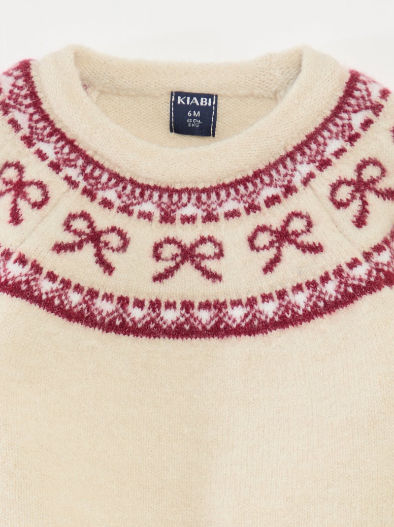 Ensemble tricot pull + legging jacquard Beige - Kiabi