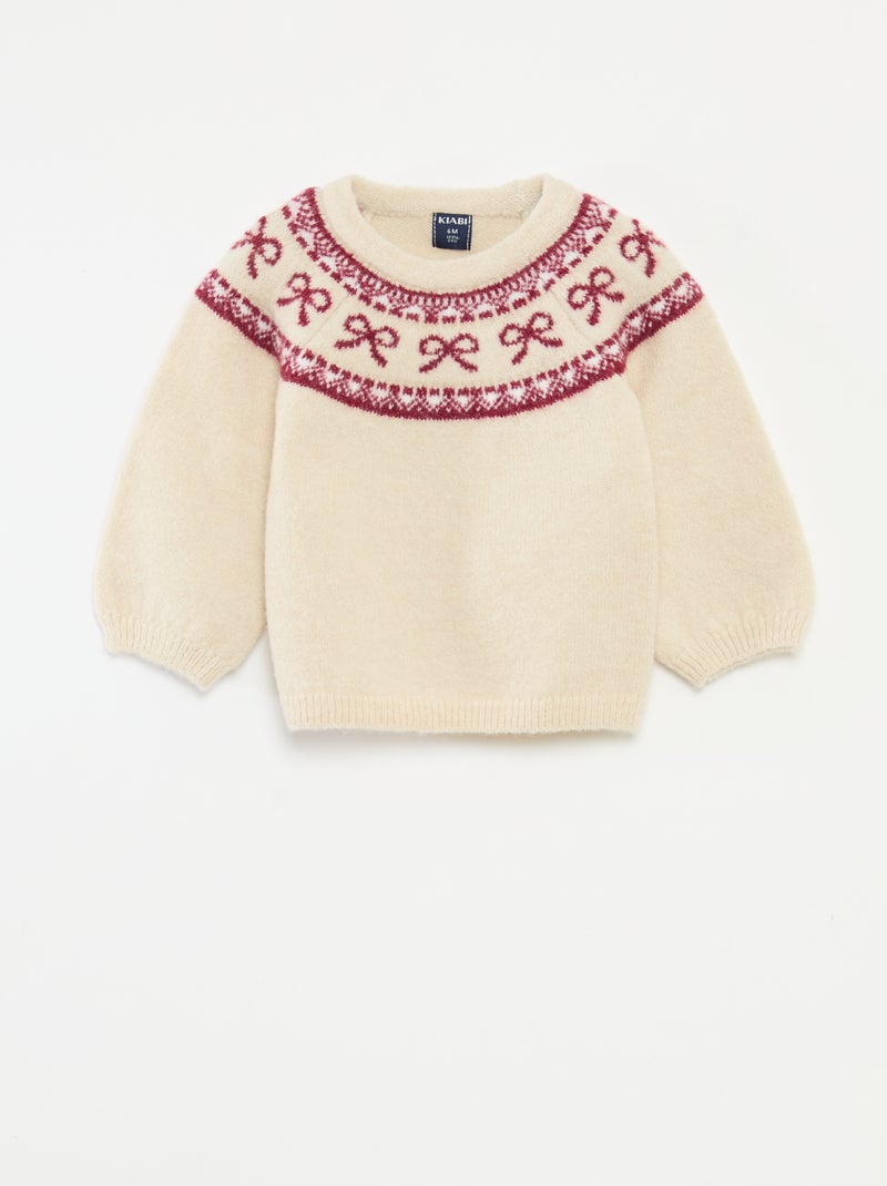 Ensemble tricot pull + legging jacquard Beige - Kiabi