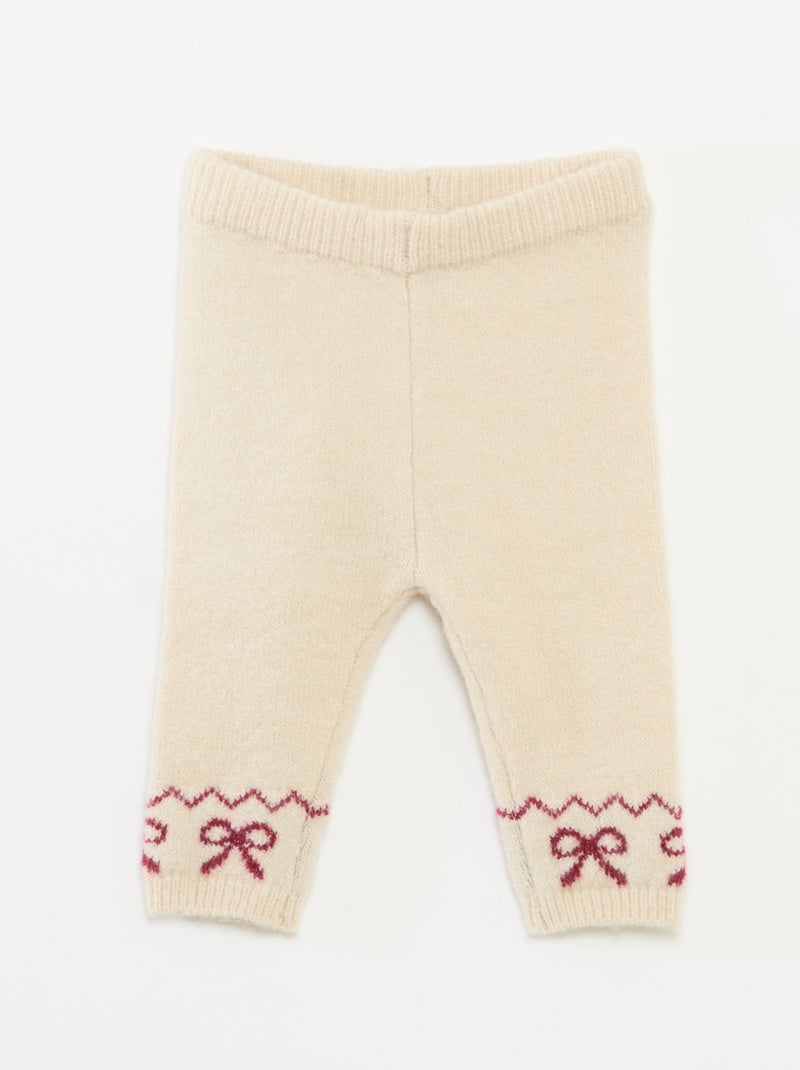 Ensemble tricot pull + legging jacquard Beige - Kiabi