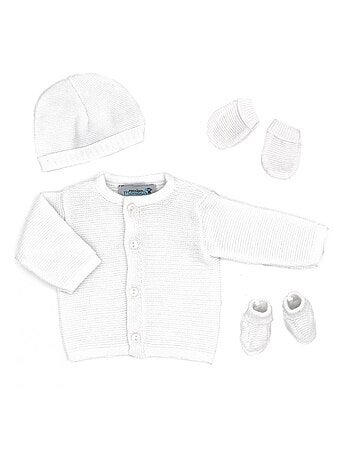 Ensemble tricoté - 100% coton bio - 1 à 3 mois