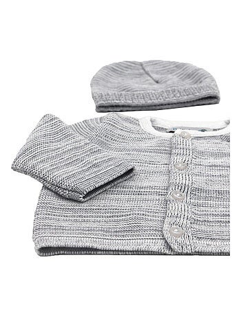 Ensemble tricoté - 100% coton bio - 1 à 3 mois