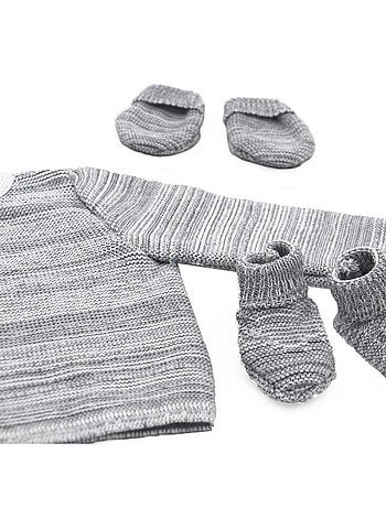 Ensemble tricoté - 100% coton bio - 1 à 3 mois