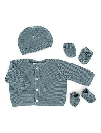 Ensemble tricoté - 100% coton bio - 1 à 3 mois