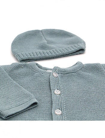 Ensemble tricoté - 100% coton bio - 1 à 3 mois
