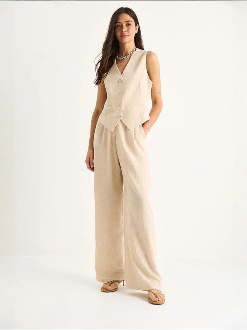 Ensemble trois pièces avec pantalon taille haute, gilet et doublure lucci - Kiabi