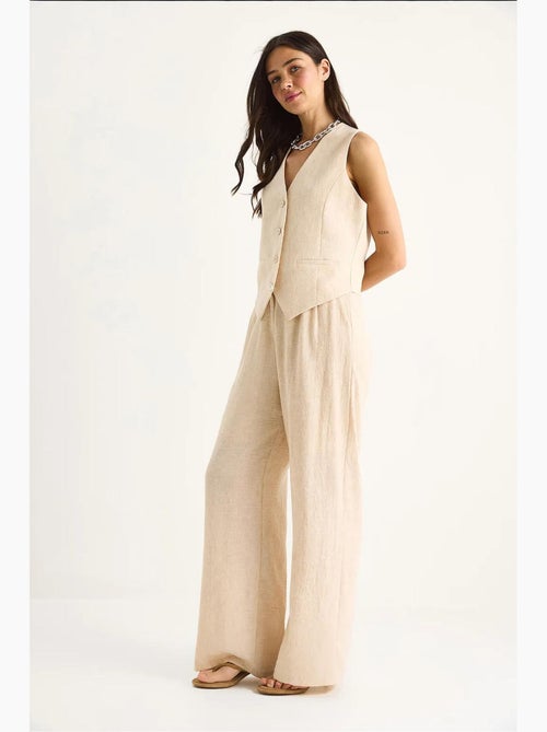 Ensemble trois pièces avec pantalon taille haute, gilet et doublure lucci - Kiabi