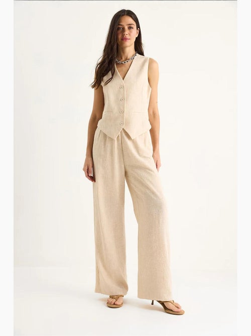 Ensemble trois pièces avec pantalon taille haute, gilet et doublure lucci - Kiabi