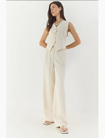 Ensemble trois pièces avec pantalon taille haute, gilet et doublure lucci