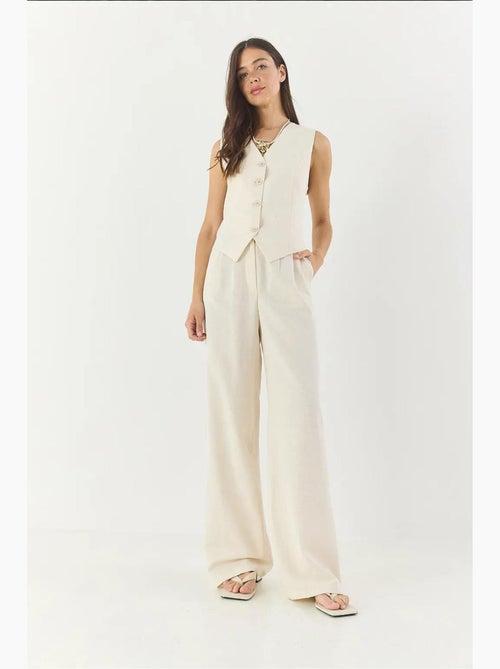 Ensemble trois pièces avec pantalon taille haute, gilet et doublure lucci - Kiabi Ensemble trois pièces avec pantalon taille haute, gilet et doublure lucci - Kiabi