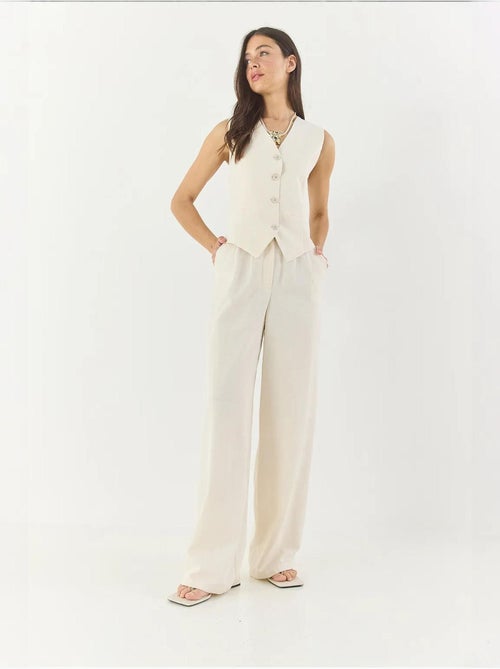 Ensemble trois pièces avec pantalon taille haute, gilet et doublure lucci - Kiabi Ensemble trois pièces avec pantalon taille haute, gilet et doublure lucci - Kiabi