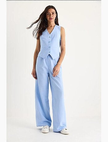 Ensemble trois pièces avec pantalon taille haute, gilet et doublure lucci