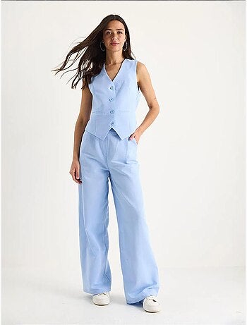 Ensemble trois pièces avec pantalon taille haute, gilet et doublure lucci