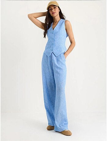Ensemble trois pièces avec pantalon taille haute, gilet et doublure lucci