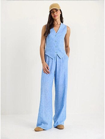 Ensemble trois pièces avec pantalon taille haute, gilet et doublure lucci
