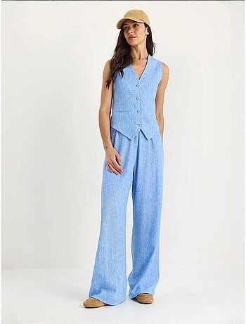 Ensemble trois pièces avec pantalon taille haute, gilet et doublure lucci