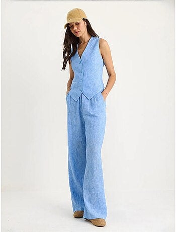 Ensemble trois pièces avec pantalon taille haute, gilet et doublure lucci