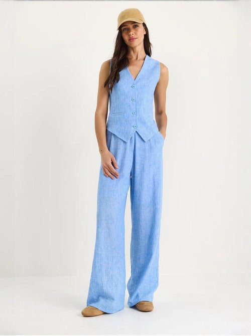 Ensemble trois pièces avec pantalon taille haute, gilet et doublure lucci - Kiabi Ensemble trois pièces avec pantalon taille haute, gilet et doublure lucci - Kiabi