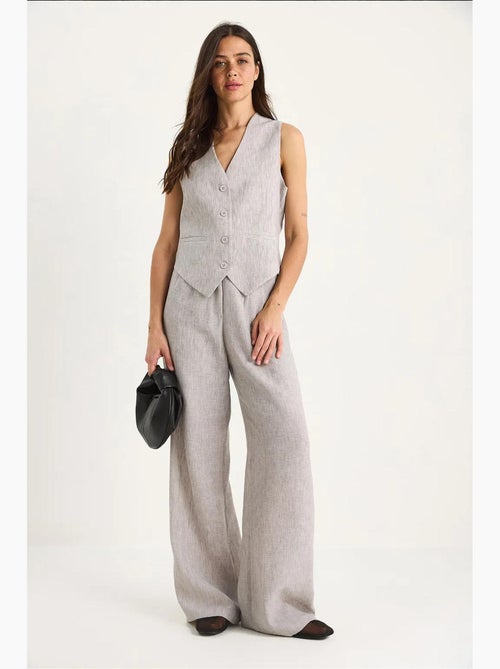 Ensemble trois pièces avec pantalon taille haute, gilet et doublure lucci - Kiabi Ensemble trois pièces avec pantalon taille haute, gilet et doublure lucci - Kiabi