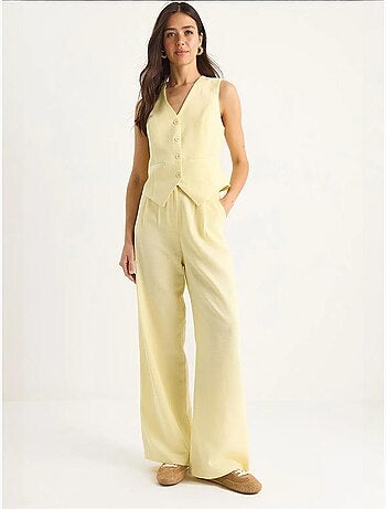 Ensemble trois pièces avec pantalon taille haute, gilet et doublure lucci