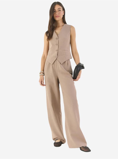 Ensemble trois pièces avec pantalon taille haute, gilet et doublure lucci - Kiabi Ensemble trois pièces avec pantalon taille haute, gilet et doublure lucci - Kiabi