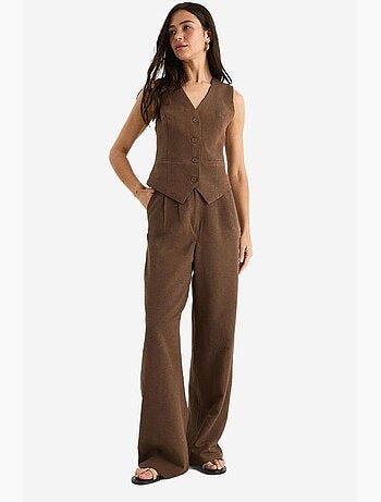 Ensemble trois pièces avec pantalon taille haute, gilet et doublure lucci