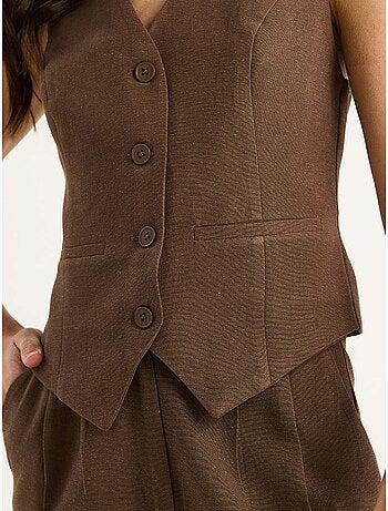 Ensemble trois pièces avec pantalon taille haute, gilet et doublure lucci
