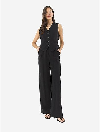 Ensemble trois pièces avec pantalon taille haute, gilet et doublure lucci