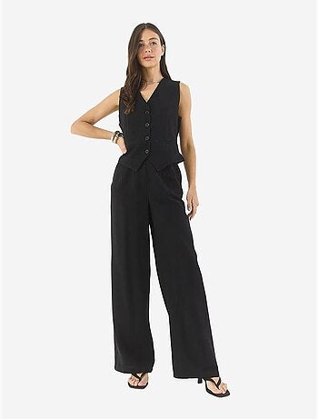 Ensemble trois pièces avec pantalon taille haute, gilet et doublure lucci