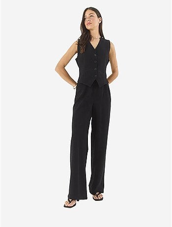 Ensemble trois pièces avec pantalon taille haute, gilet et doublure lucci
