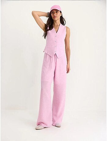 Ensemble trois pièces avec pantalon taille haute, gilet et doublure lucci