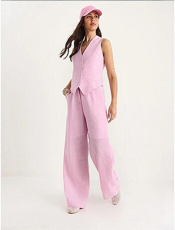 Ensemble trois pièces avec pantalon taille haute, gilet et doublure lucci