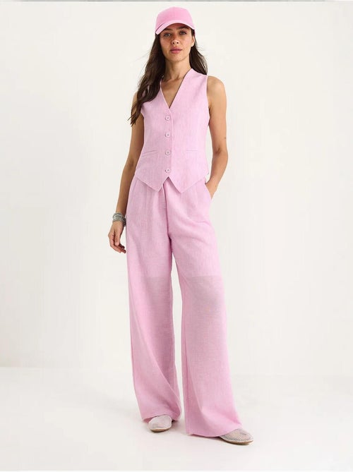 Ensemble trois pièces avec pantalon taille haute, gilet et doublure lucci - Kiabi Ensemble trois pièces avec pantalon taille haute, gilet et doublure lucci - Kiabi