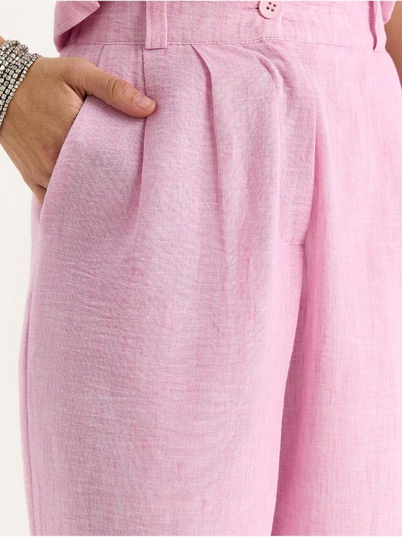 Ensemble trois pièces avec pantalon taille haute, gilet et doublure lucci Rose clair - Kiabi
