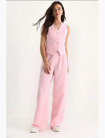 Ensemble trois pièces avec pantalon taille haute, gilet et doublure lucci
