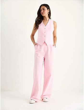 Ensemble trois pièces avec pantalon taille haute, gilet et doublure lucci