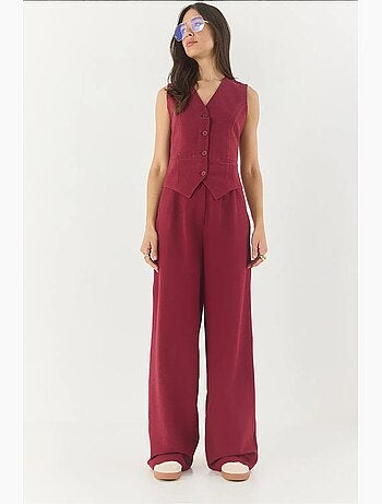 Ensemble trois pièces avec pantalon taille haute, gilet et doublure lucci