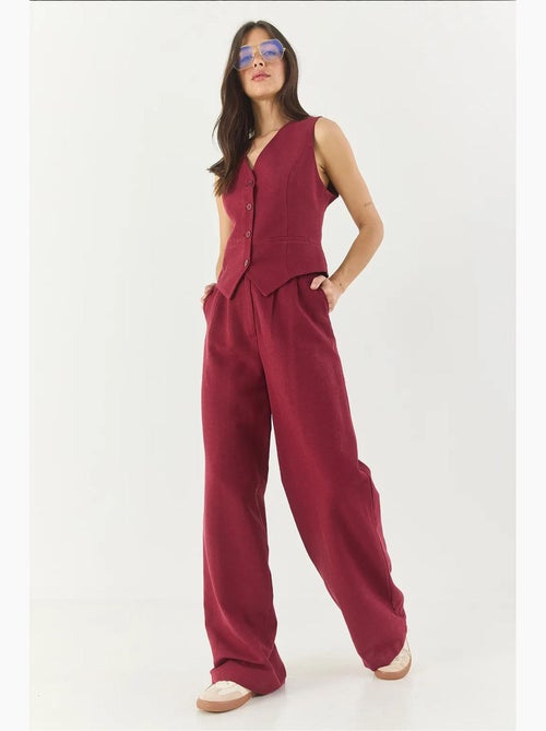 Ensemble trois pièces avec pantalon taille haute, gilet et doublure lucci - Kiabi Ensemble trois pièces avec pantalon taille haute, gilet et doublure lucci - Kiabi