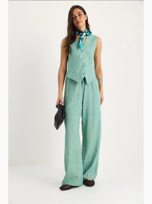Ensemble trois pièces avec pantalon taille haute, gilet et doublure lucci - Kiabi Ensemble trois pièces avec pantalon taille haute, gilet et doublure lucci - Kiabi