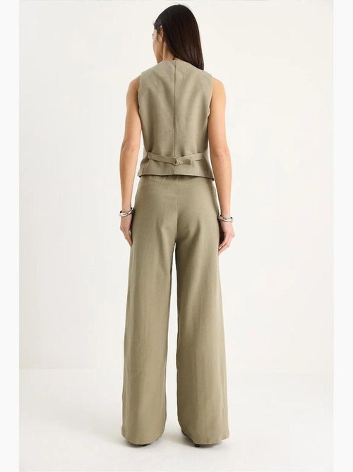 Ensemble trois pièces avec pantalon taille haute, gilet et doublure lucci - Kiabi Ensemble trois pièces avec pantalon taille haute, gilet et doublure lucci - Kiabi