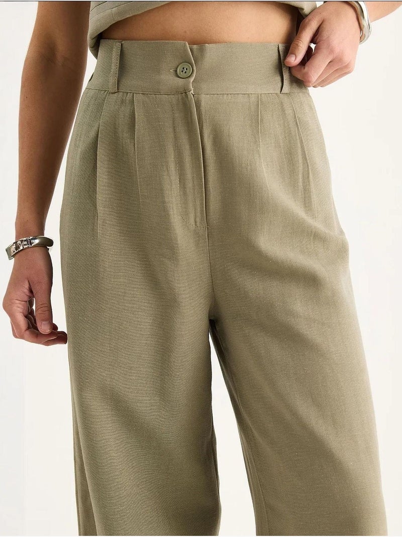 Ensemble trois pièces avec pantalon taille haute, gilet et doublure lucci Vert menthe - Kiabi