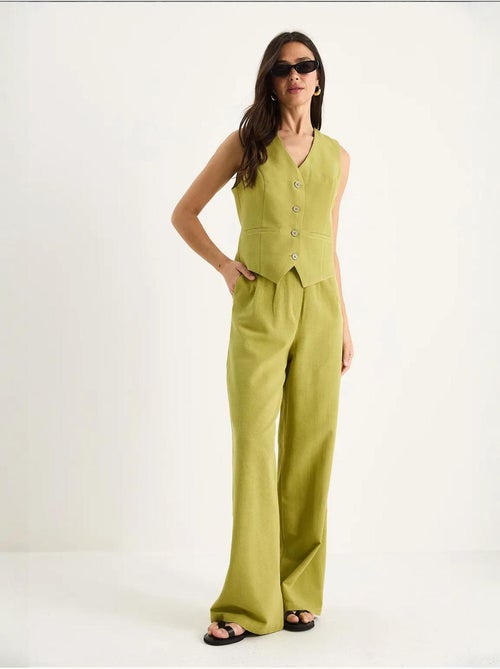 Ensemble trois pièces avec pantalon taille haute, gilet et doublure lucci - Kiabi