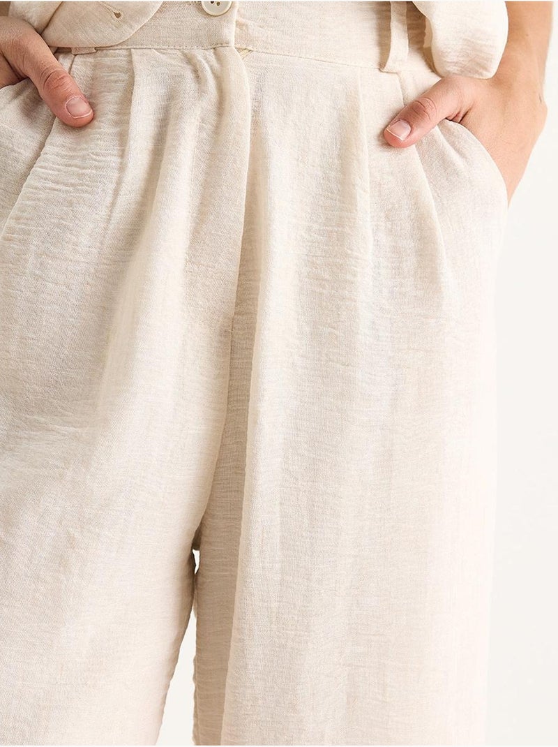 Ensemble trois pièces bianco avec pantalon taille haute, gilet et doublure lucci Crème - Kiabi