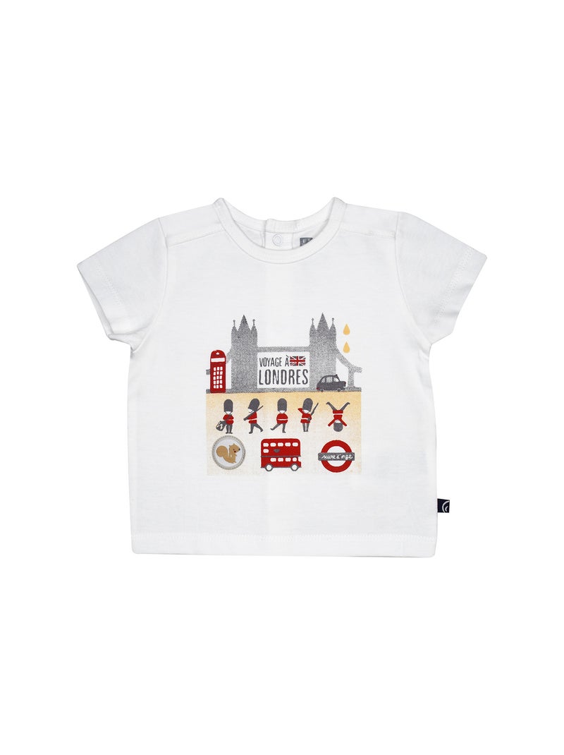 Ensemble Tshirt + bermuda Rony Sucre d'Orge Blanc - Kiabi